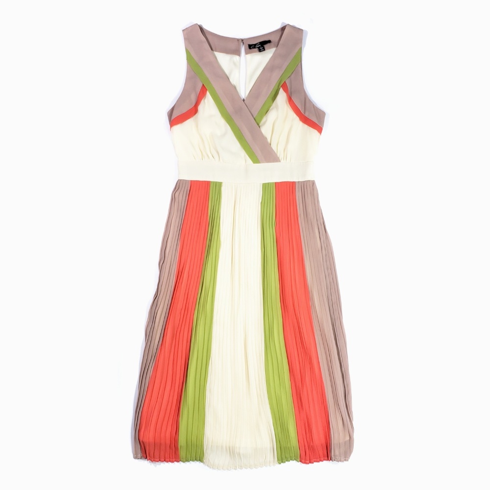 C Luce Nordstrom Colorblock Pleated Cocktail Dress